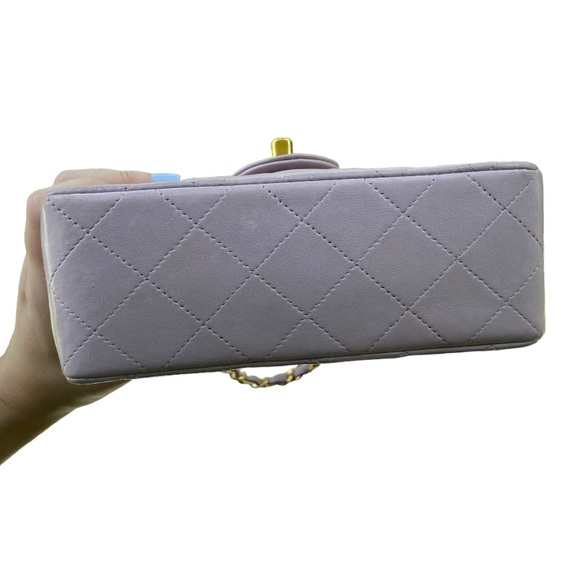 Vintage Chanel Lambskin Lavender Mini Square Flap Bag - Picture 9 of 15